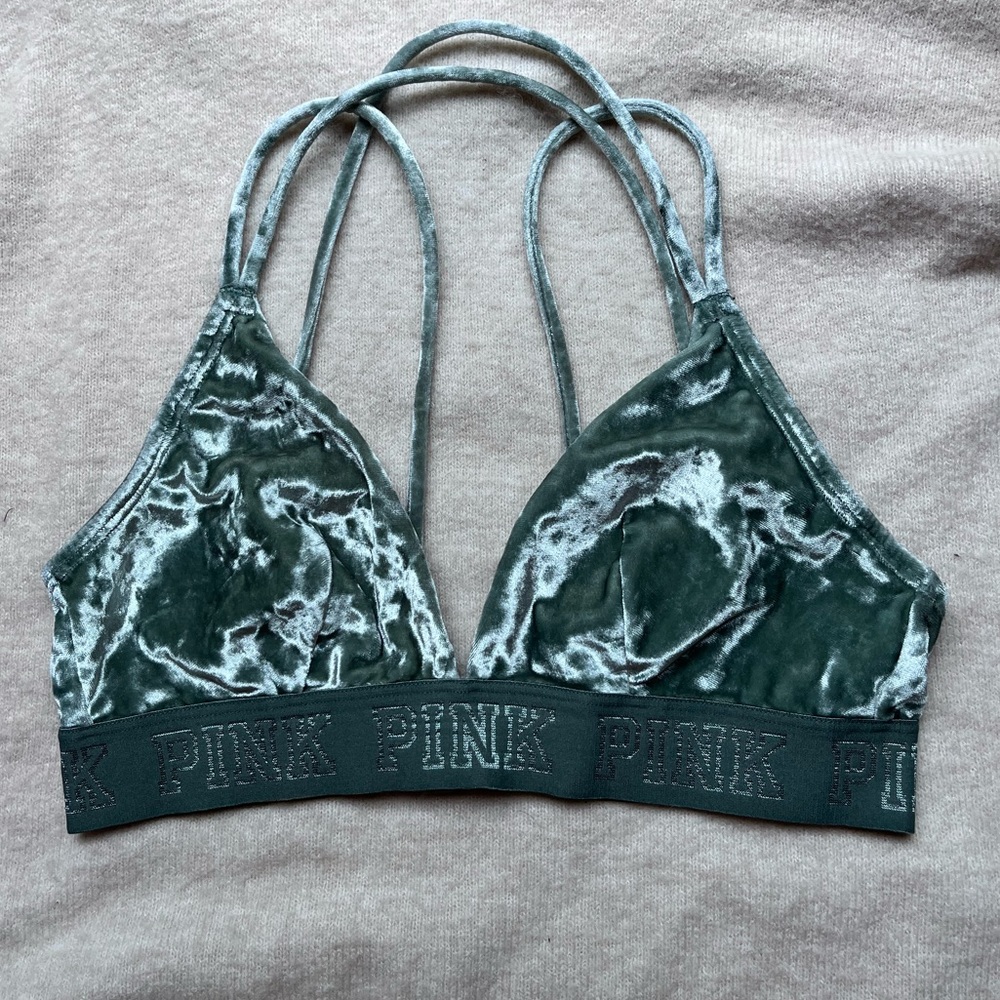 🌸Pink by Victoria’s Secret Green Velvet Bralette 🌸 - Picture 4 of 5